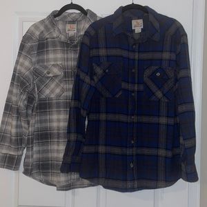 EUC Field & Stream Long Sleeve Flannel Shirt Button Up Bundle Shacket L